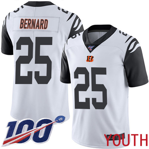Cincinnati Bengals Limited White Youth Giovani Bernard Jersey NFL Footballl 25 100th Season Rush Vapor Untouchable